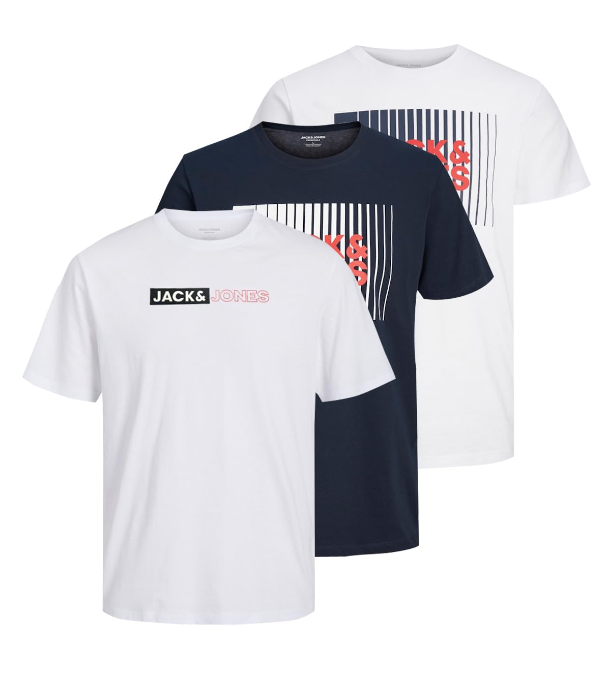 JACK & JONES T-Shirt 3-Pack Logo O-Neck T-Shirt AI SHOP OF THE FUTURE