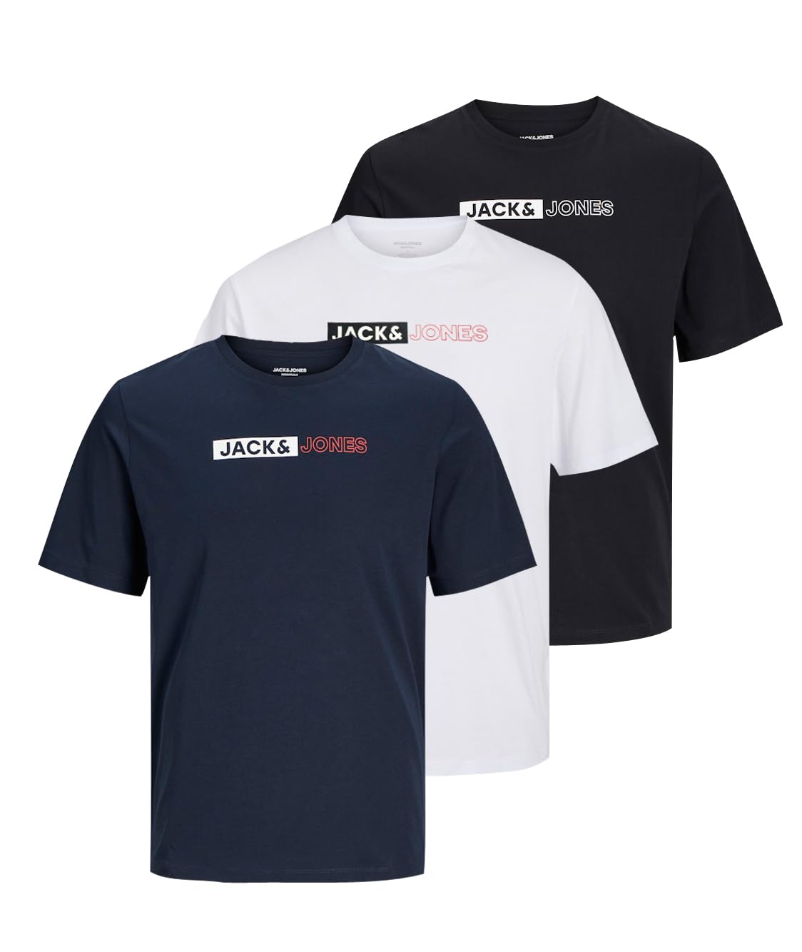 JACK & JONES T-Shirt 3-Pack Logo O-Neck T-Shirt AI SHOP OF THE FUTURE