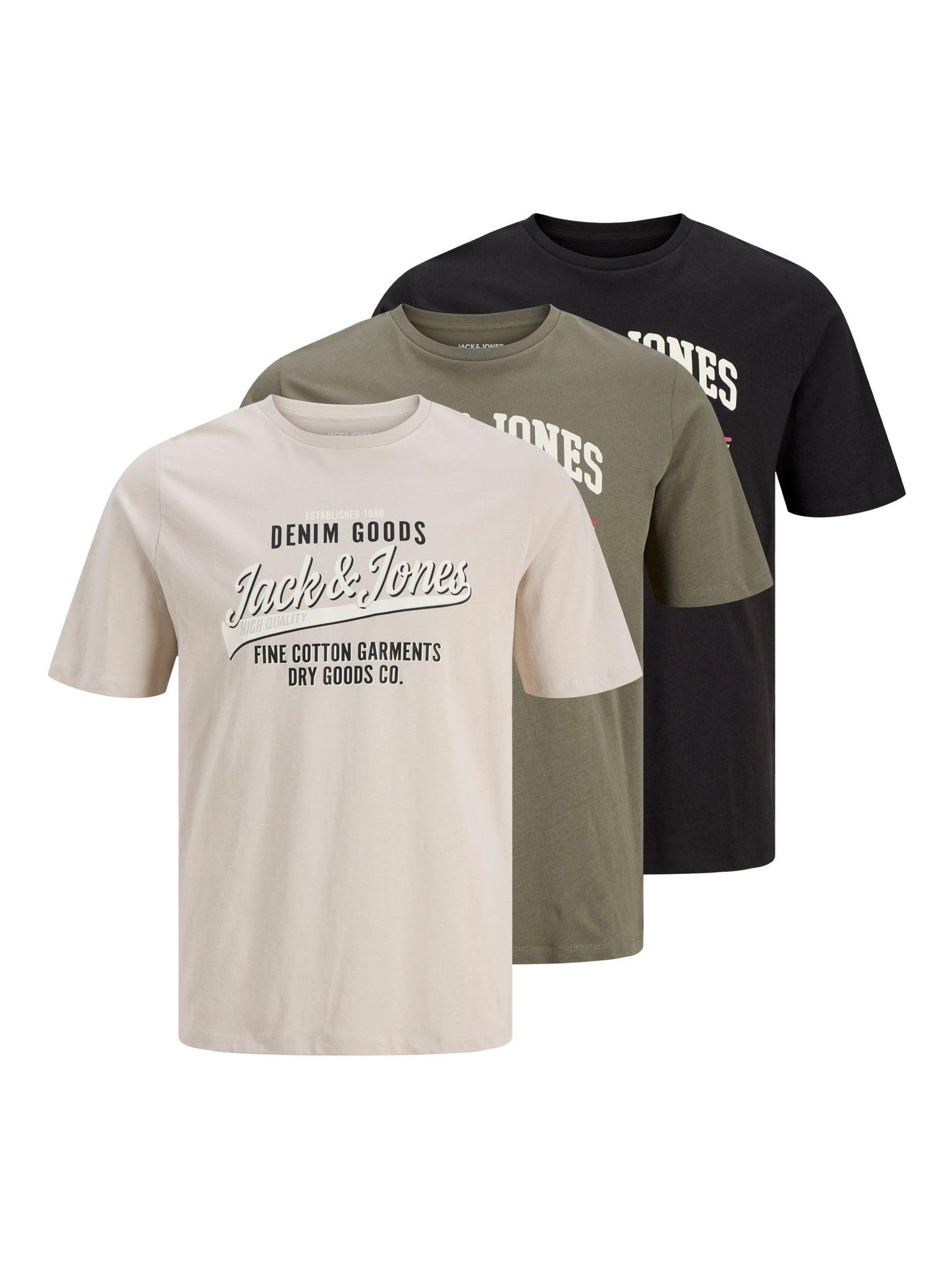 JACK & JONES T-Shirt 3-Pack Logo O-Neck T-Shirt AI SHOP OF THE FUTURE