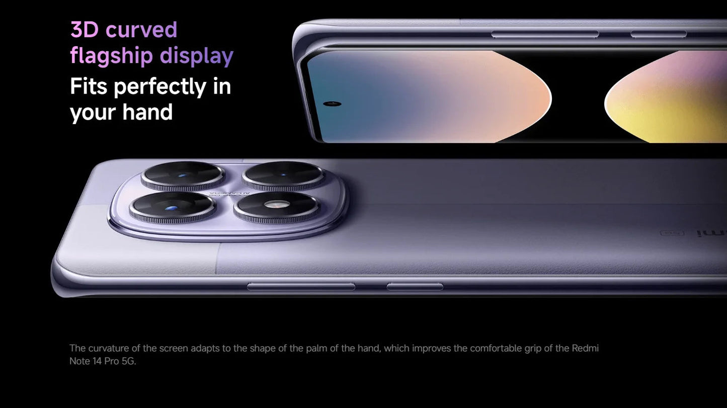 Global Version Redmi Note 14 Pro 5G NFC Smartphone Size 7300 + 200MP Camera 1.5K 120Hz AMOLED Display Screen AI SHOP OF THE FUTURE