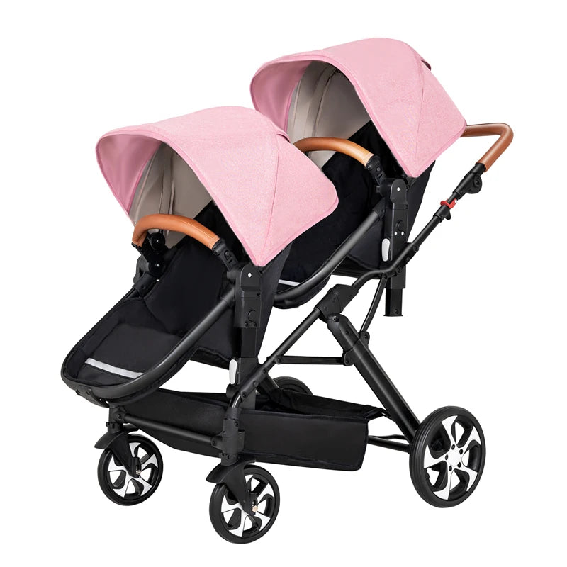 Portable Twin Baby Stroller Foldable Baby Stroller with Adjustable Seat Multifunctional Baby Stroller Double Sleeping Basket AI SHOP OF THE FUTURE