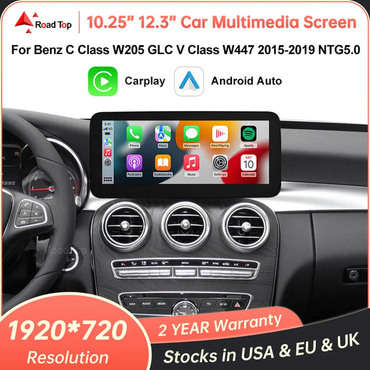 Linux Multimedia Screen Wireless CarPlay Android Auto for Mercedes-Benz W205 W176 GLC A C V Class W447 CLA GLA 2015-2018 NTG5.0 AI SHOP OF THE FUTURE