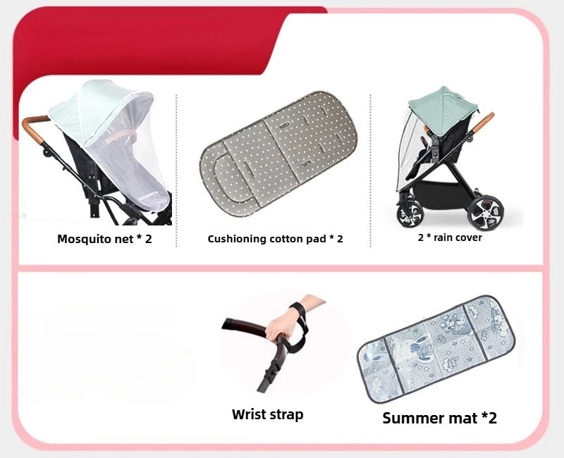 Portable Twin Baby Stroller Foldable Baby Stroller with Adjustable Seat Multifunctional Baby Stroller Double Sleeping Basket AI SHOP OF THE FUTURE
