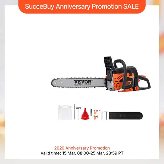 SucceBuy Gas Chainsaw 52CC 18"2.55HP Handheld Cordless Petrol Chainsaw for Tree Wood Branch Farm Garden Ranch Forest Cutting Use AI SHOP OF THE FUTURE