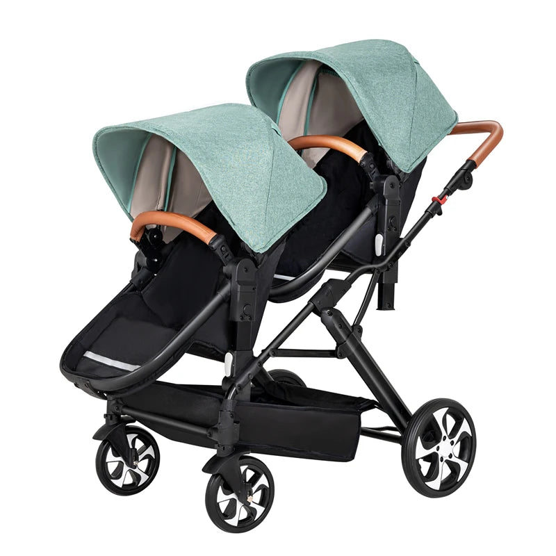 Portable Twin Baby Stroller Foldable Baby Stroller with Adjustable Seat Multifunctional Baby Stroller Double Sleeping Basket AI SHOP OF THE FUTURE