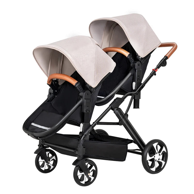 Portable Twin Baby Stroller Foldable Baby Stroller with Adjustable Seat Multifunctional Baby Stroller Double Sleeping Basket AI SHOP OF THE FUTURE