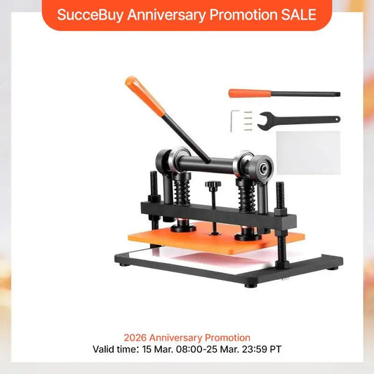 SucceBuy Leather Cutting Machine Embossing Plate Manual Die Cutter 0.47 in Pressure Stroke Leather Embossing Machine AI SHOP OF THE FUTURE