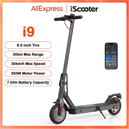 iScooter i9 Electric Scooter 350W Scooter for Adults 7.5Ah 30km/h Foldable Scooters 8.5 inch Honeycomb Tire scoorter electrico AI SHOP OF THE FUTURE