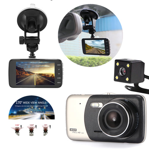 4" Dual Lens 1080P FHD 1.0MP Dash Camera Car DVR AI SHOP OF THE FUTURE
