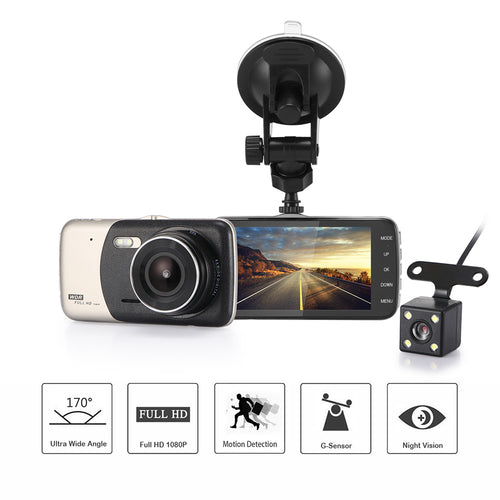 4" Dual Lens 1080P FHD 1.0MP Dash Camera Car DVR AI SHOP OF THE FUTURE